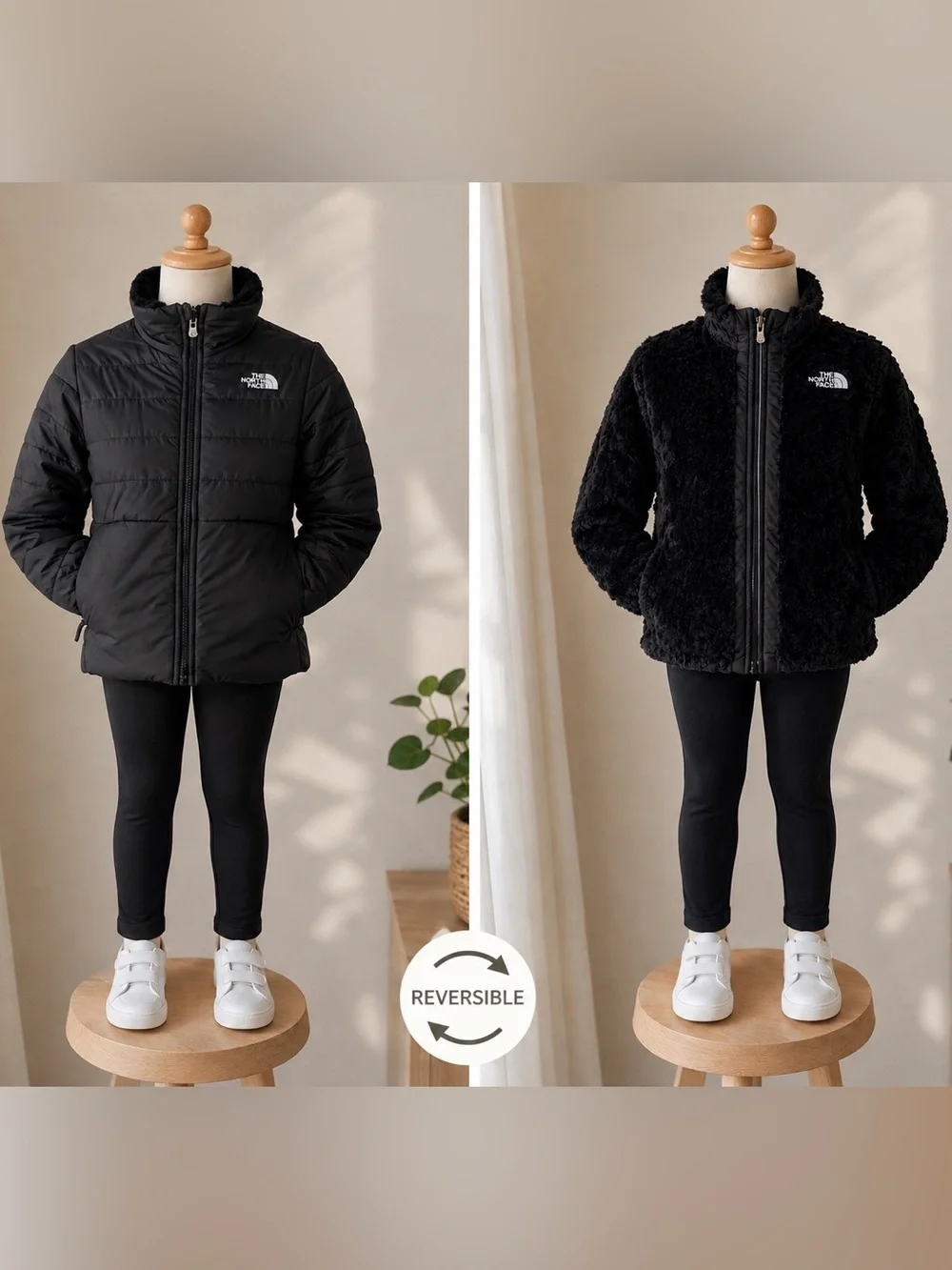 The North Face Girls Reversible Jacket Black